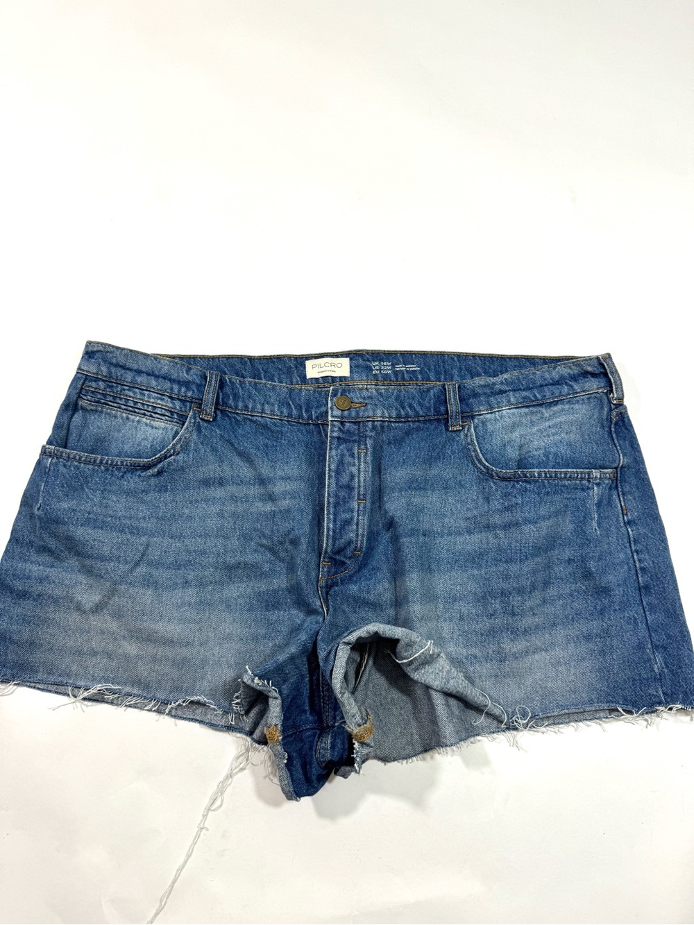 Pilcro Button Fly Cutoff Raw Hem Shorts Denim